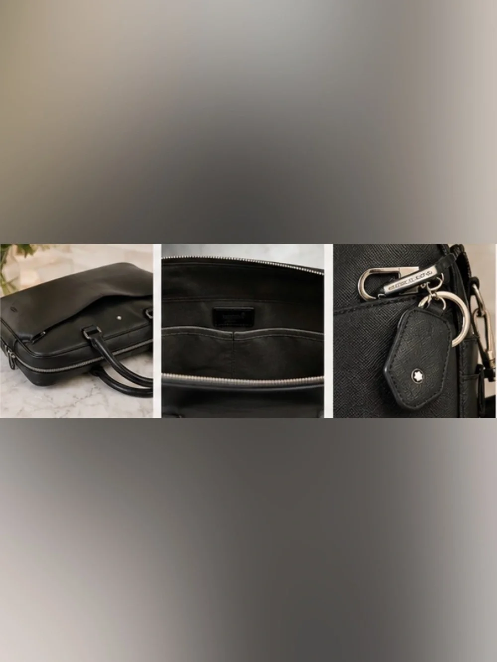 Montblanc Black Leather Briefcase for Men